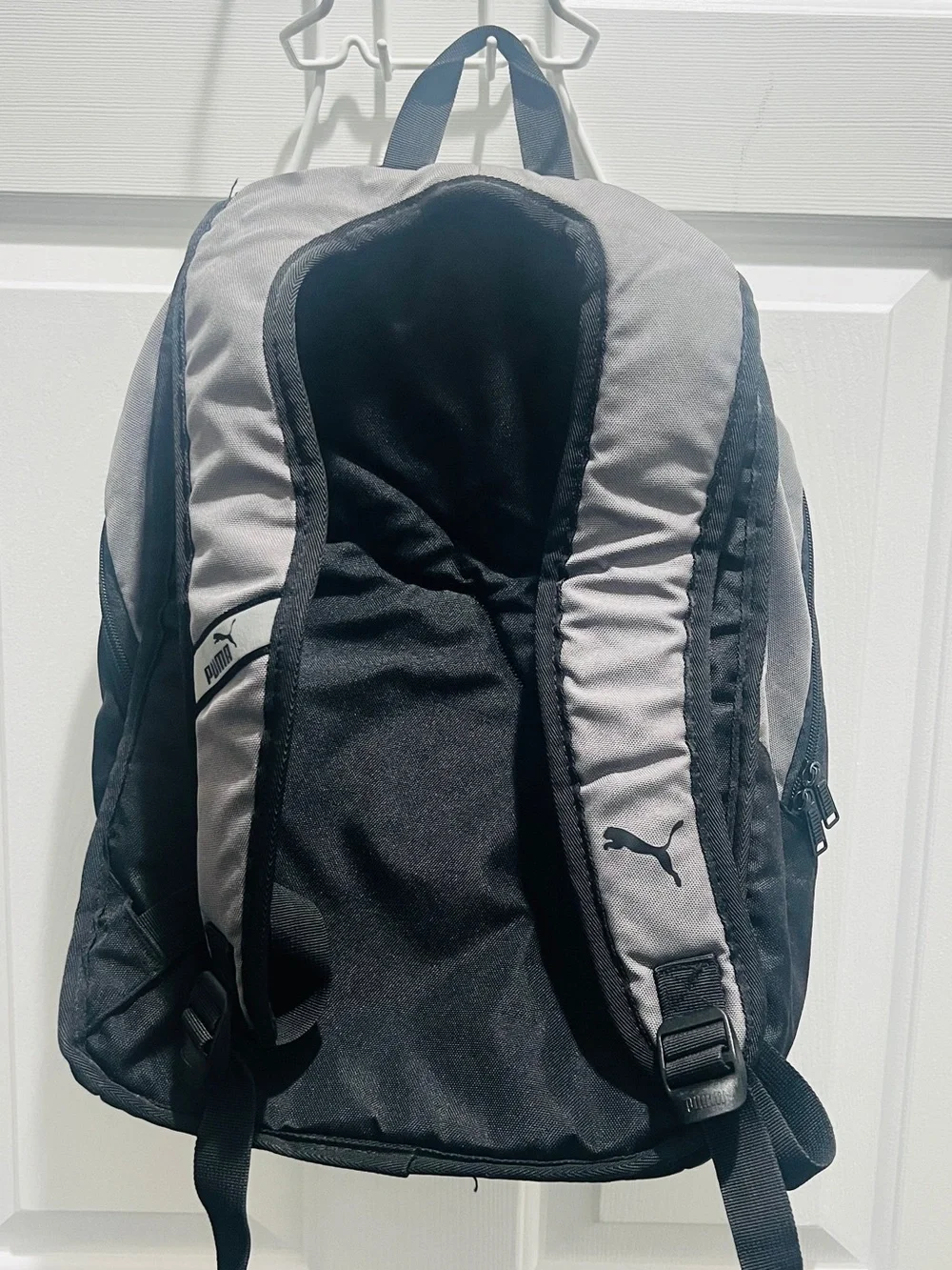 Puma Black and Gray Quilted Front Backpack